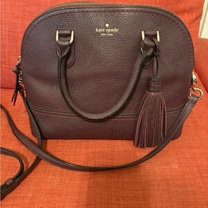 Kate Spade Plum Satchel with Tassel